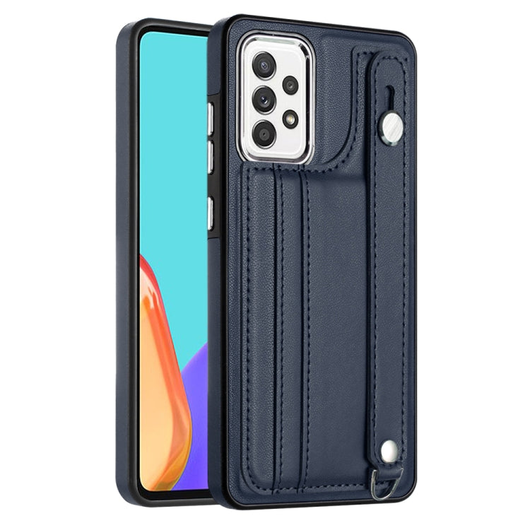 Shockproof Leather Phone Case with Wrist Strap, For Samsung Galaxy A23 4G / F23 5G / M23 5G, For Samsung Galaxy A53 5G, For Samsung Galaxy A73 5G, For Samsung Galaxy A33 5G