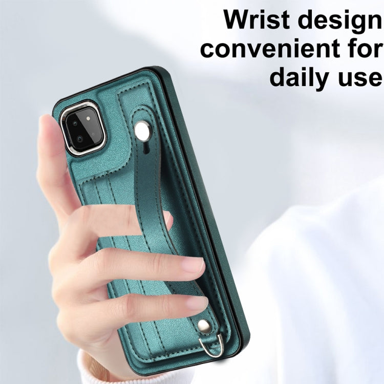 Shockproof Leather Phone Case with Wrist Strap, For Samsung Galaxy A22 5G, For Samsung Galaxy S21 FE 5G, For Samsung Galaxy A32 4G, For Samsung Galaxy A72 4G / A72 5G