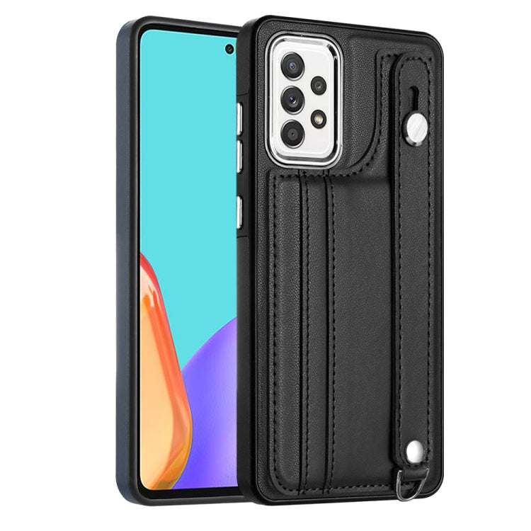 Shockproof Leather Phone Case with Wrist Strap, For Samsung Galaxy A22 5G, For Samsung Galaxy S21 FE 5G, For Samsung Galaxy A32 4G, For Samsung Galaxy A72 4G / A72 5G