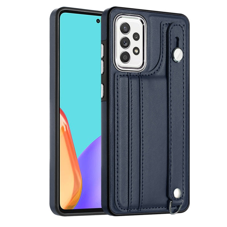 Shockproof Leather Phone Case with Wrist Strap, For Samsung Galaxy A22 5G, For Samsung Galaxy S21 FE 5G, For Samsung Galaxy A32 4G, For Samsung Galaxy A72 4G / A72 5G