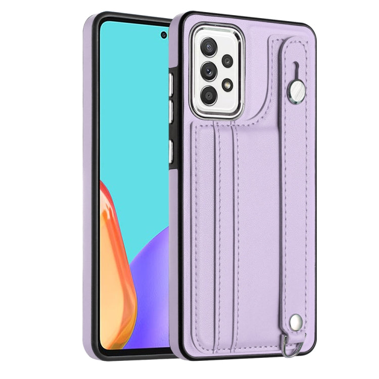 Shockproof Leather Phone Case with Wrist Strap, For Samsung Galaxy A22 5G, For Samsung Galaxy S21 FE 5G, For Samsung Galaxy A32 4G, For Samsung Galaxy A72 4G / A72 5G