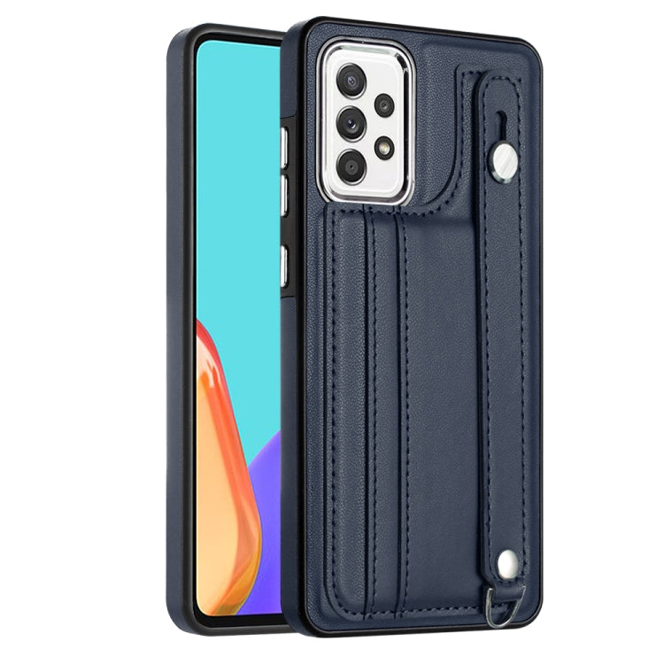 Shockproof Leather Phone Case with Wrist Strap, For Samsung Galaxy A22 5G, For Samsung Galaxy S21 FE 5G, For Samsung Galaxy A32 4G, For Samsung Galaxy A72 4G / A72 5G