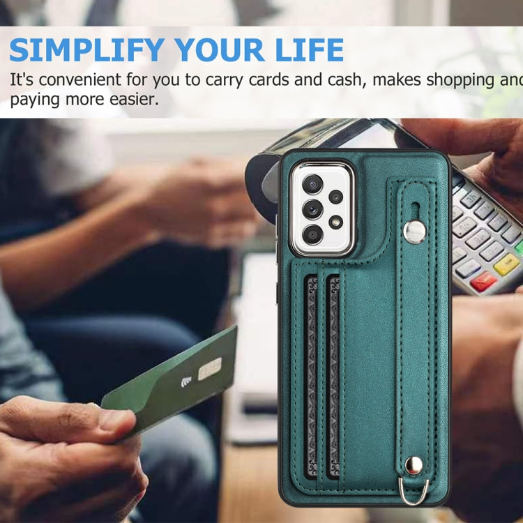 Shockproof Leather Phone Case with Wrist Strap, For Samsung Galaxy A52 4G / A52 5G, For Samsung Galaxy A12 4G / M12, For Samsung Galaxy A32 5G