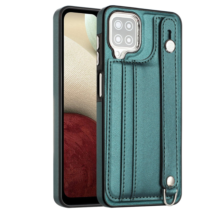 Shockproof Leather Phone Case with Wrist Strap, For Samsung Galaxy A52 4G / A52 5G, For Samsung Galaxy A12 4G / M12, For Samsung Galaxy A32 5G