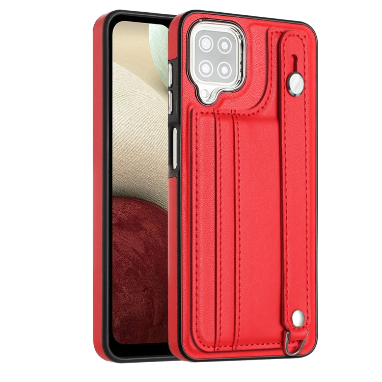 Shockproof Leather Phone Case with Wrist Strap, For Samsung Galaxy A52 4G / A52 5G, For Samsung Galaxy A12 4G / M12, For Samsung Galaxy A32 5G