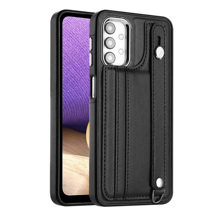 Shockproof Leather Phone Case with Wrist Strap, For Samsung Galaxy A52 4G / A52 5G, For Samsung Galaxy A12 4G / M12, For Samsung Galaxy A32 5G