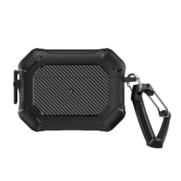 Carbon Brazing Dimension TPU+PC Headphone Protective Cover with Switch Lock & Carabiner, For AirPods Pro 2