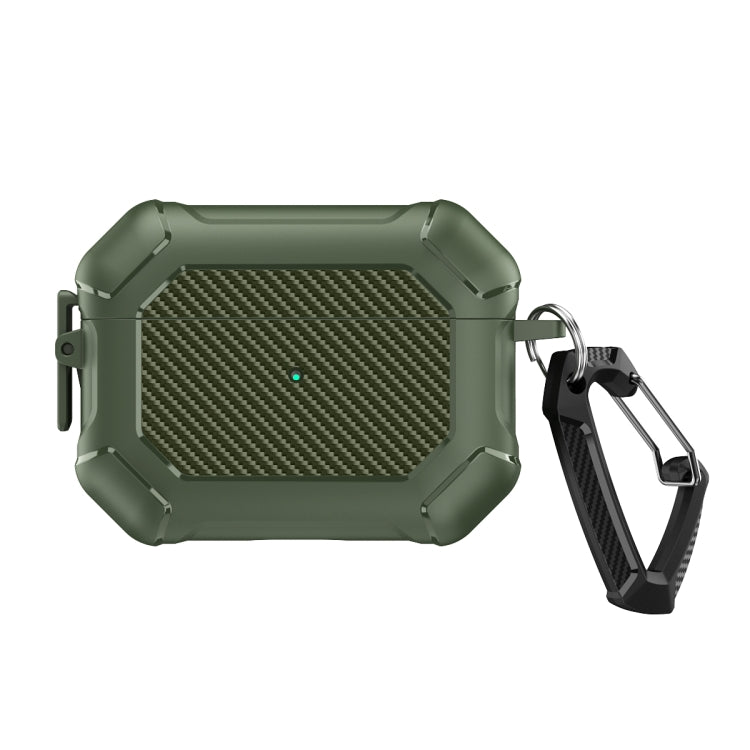 Carbon Brazing Dimension TPU+PC Headphone Protective Cover with Switch Lock & Carabiner, For AirPods Pro 2