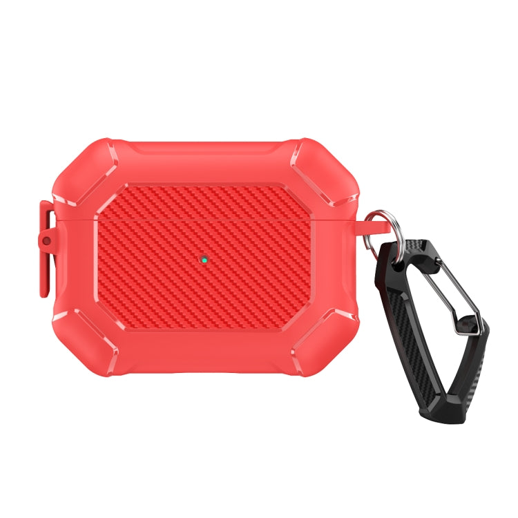 Carbon Brazing Dimension TPU+PC Headphone Protective Cover with Switch Lock & Carabiner, For AirPods Pro 2
