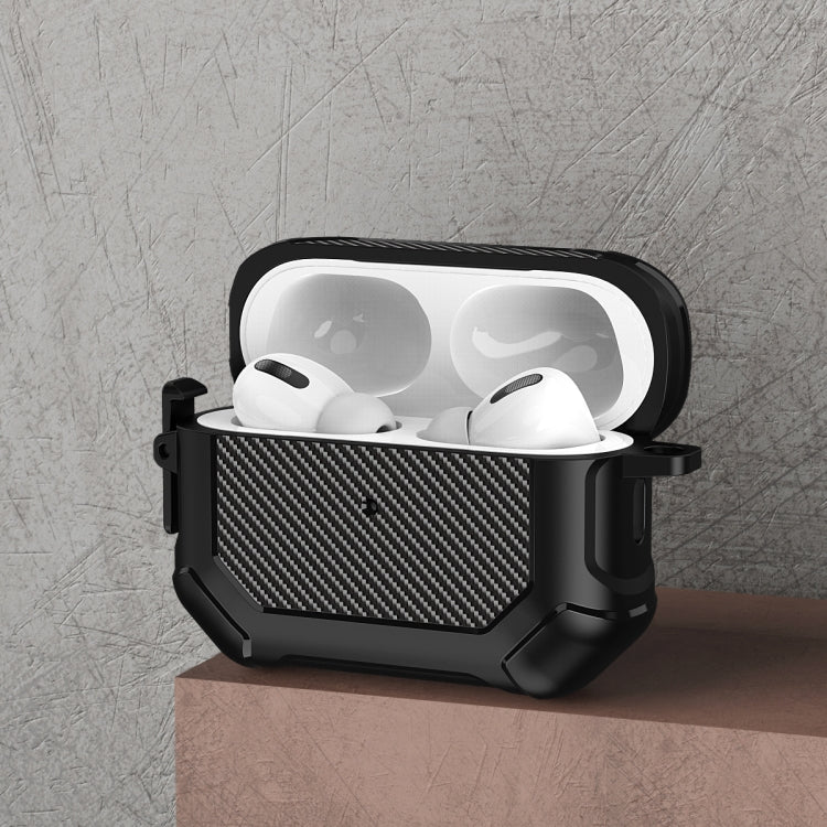 Carbon Brazing Dimension TPU+PC Headphone Protective Cover with Switch Lock & Carabiner, For AirPods Pro 2
