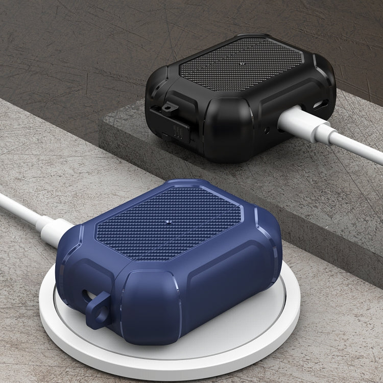 Carbon Brazing Dimension TPU+PC Headphone Protective Cover with Switch Lock & Carabiner, For AirPods Pro 2