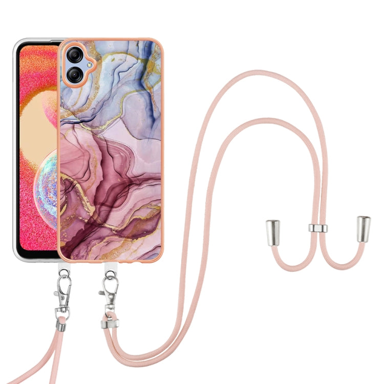 Electroplating Marble Dual-side IMD Phone Case with Lanyard