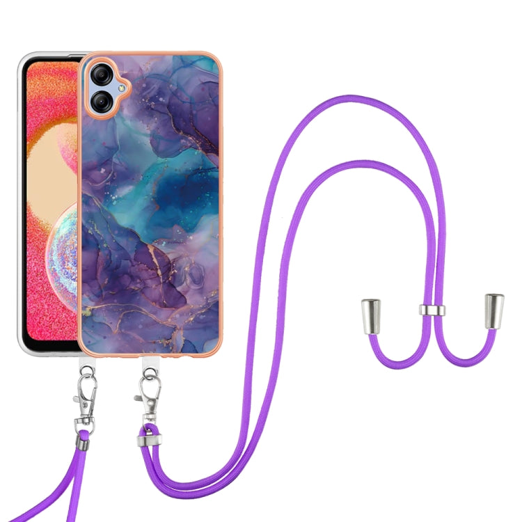 Electroplating Marble Dual-side IMD Phone Case with Lanyard