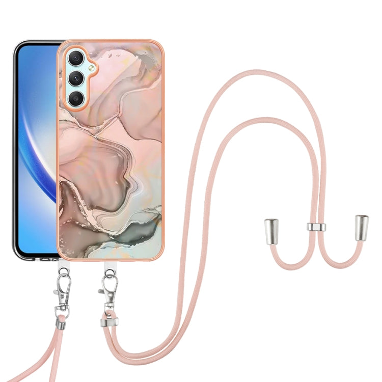 Electroplating Marble Dual-side IMD Phone Case with Lanyard