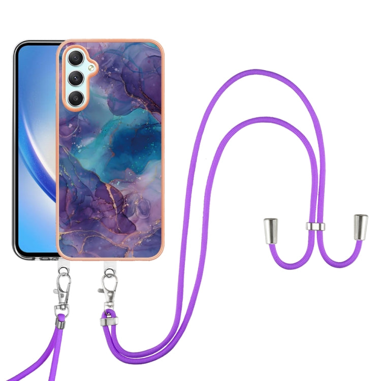 Electroplating Marble Dual-side IMD Phone Case with Lanyard
