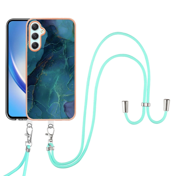 Electroplating Marble Dual-side IMD Phone Case with Lanyard