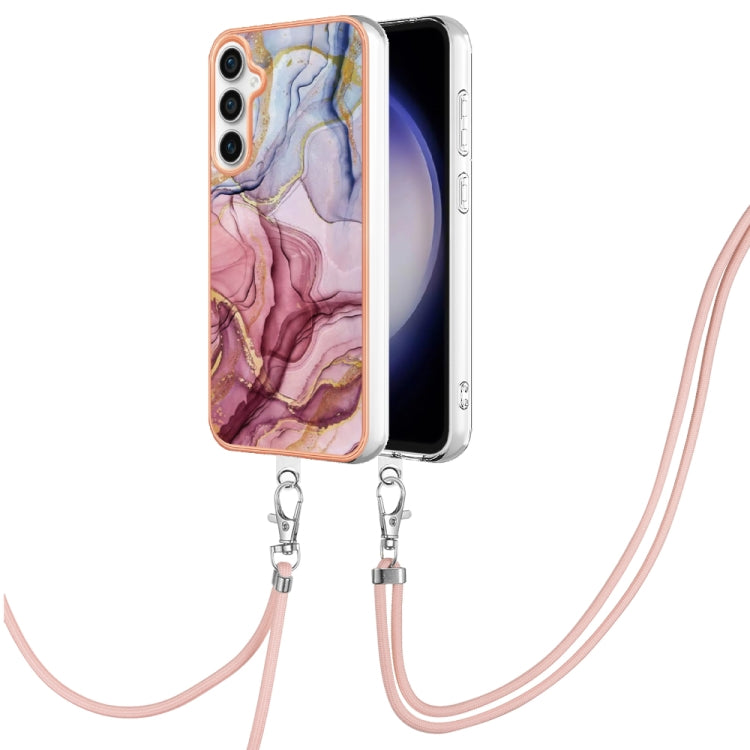 Electroplating Marble Dual-side IMD Phone Case with Lanyard