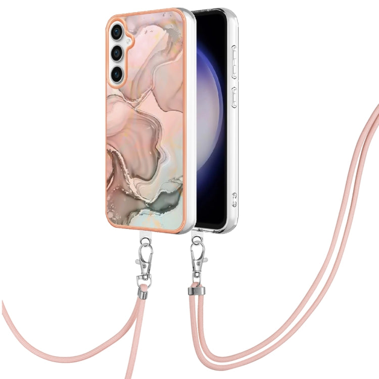 Electroplating Marble Dual-side IMD Phone Case with Lanyard