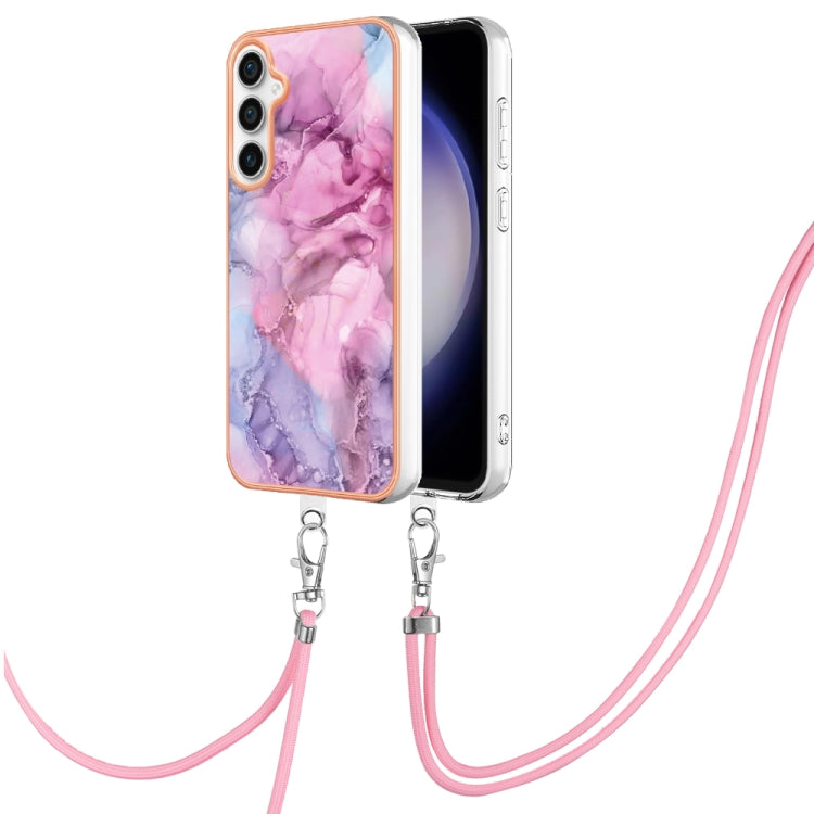 Electroplating Marble Dual-side IMD Phone Case with Lanyard