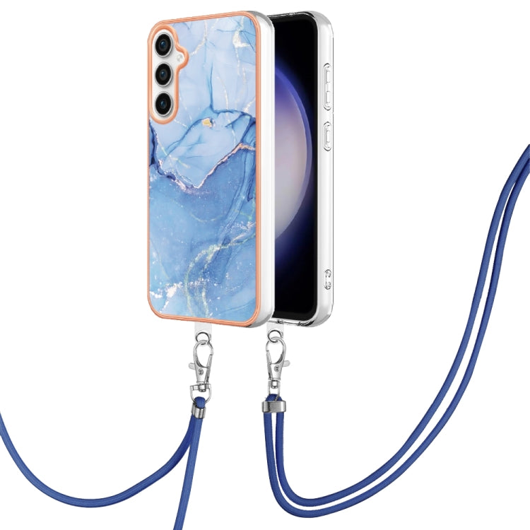 Electroplating Marble Dual-side IMD Phone Case with Lanyard