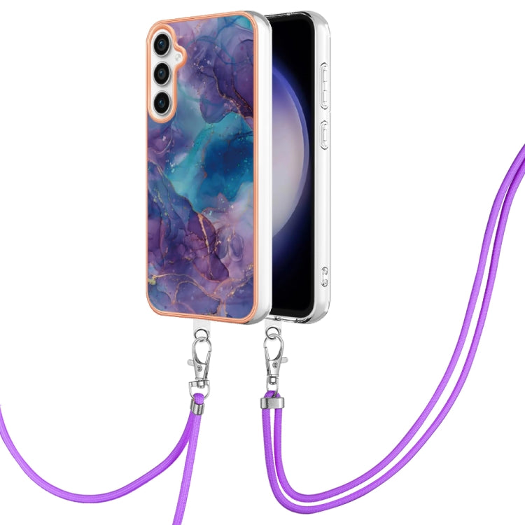 Electroplating Marble Dual-side IMD Phone Case with Lanyard