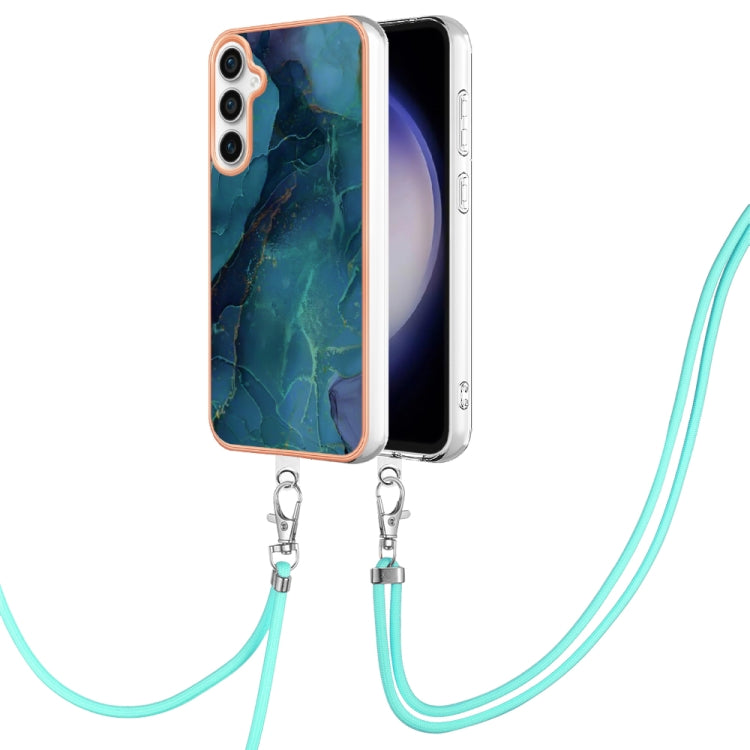 Electroplating Marble Dual-side IMD Phone Case with Lanyard