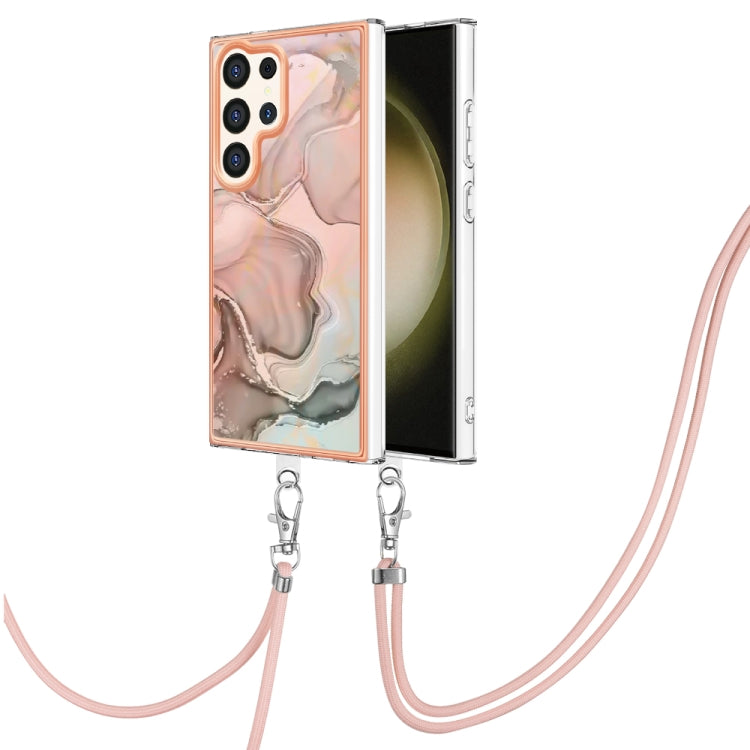 Electroplating Marble Dual-side IMD Phone Case with Lanyard