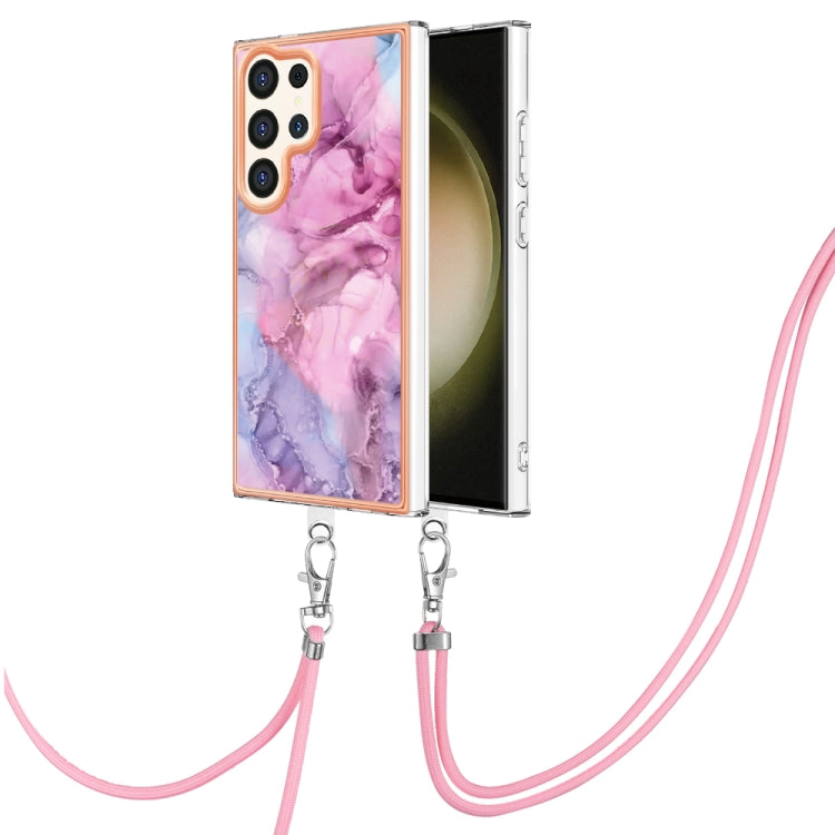 Electroplating Marble Dual-side IMD Phone Case with Lanyard