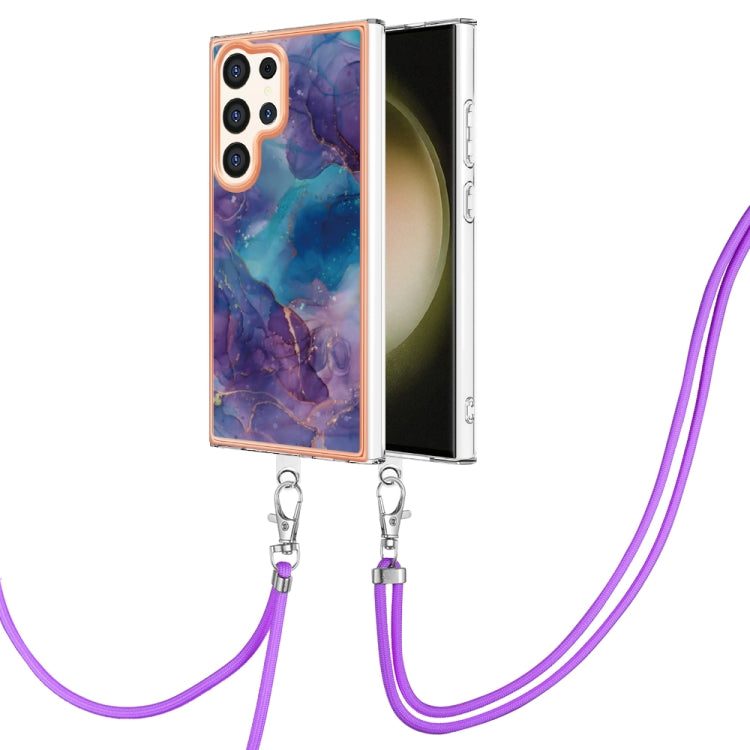 Electroplating Marble Dual-side IMD Phone Case with Lanyard