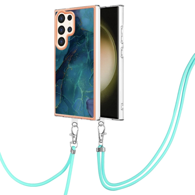 Electroplating Marble Dual-side IMD Phone Case with Lanyard