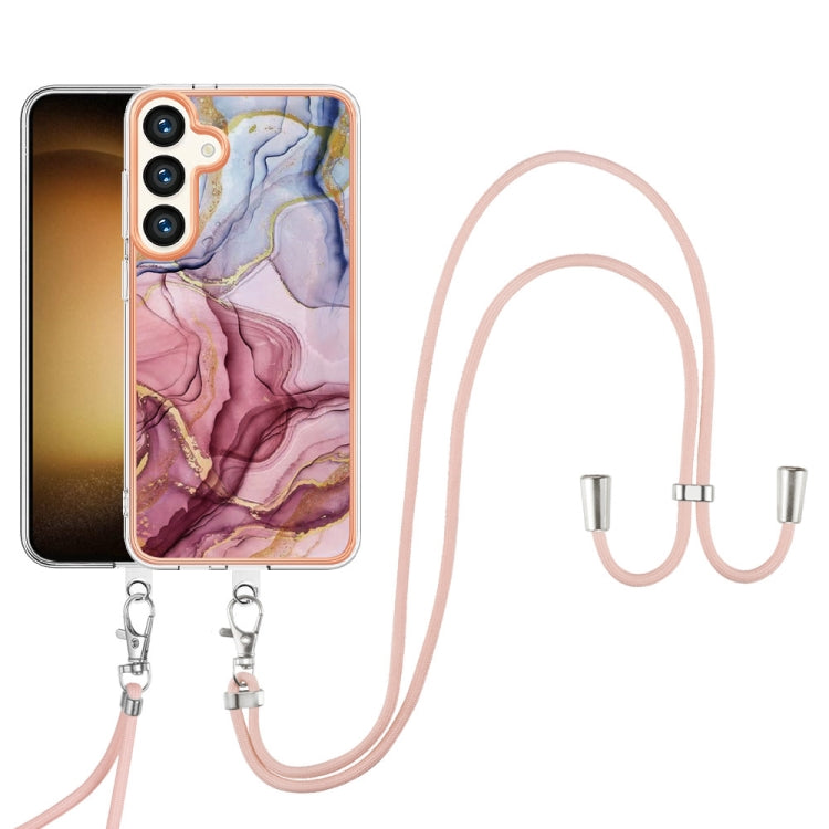 Electroplating Marble Dual-side IMD Phone Case with Lanyard