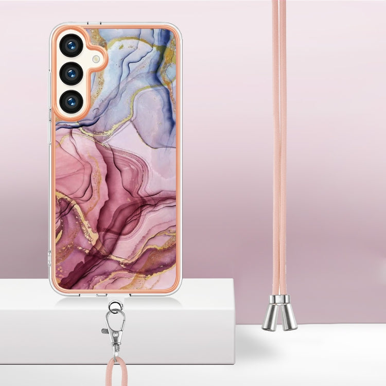 Electroplating Marble Dual-side IMD Phone Case with Lanyard