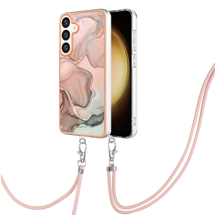 Electroplating Marble Dual-side IMD Phone Case with Lanyard