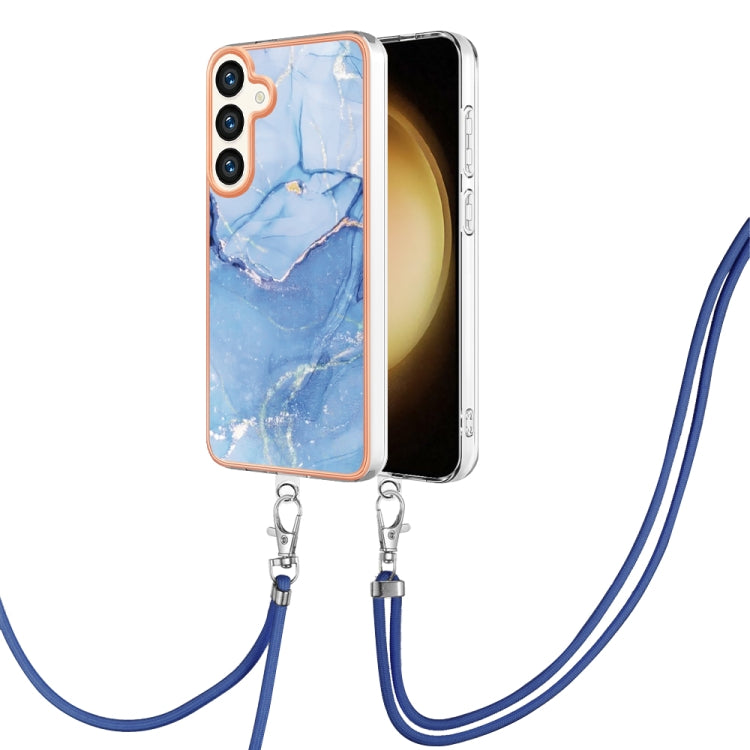 Electroplating Marble Dual-side IMD Phone Case with Lanyard