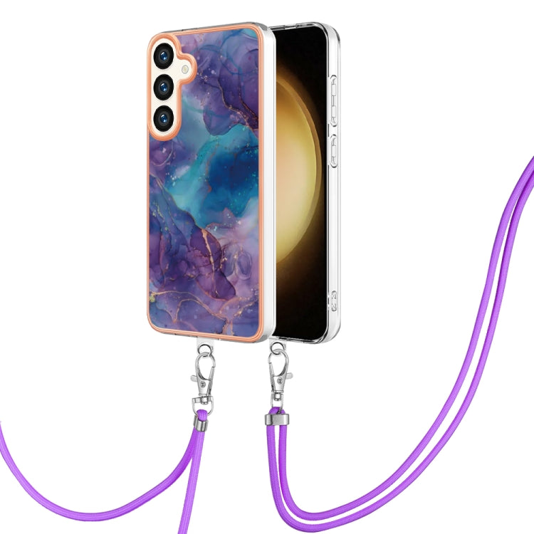 Electroplating Marble Dual-side IMD Phone Case with Lanyard