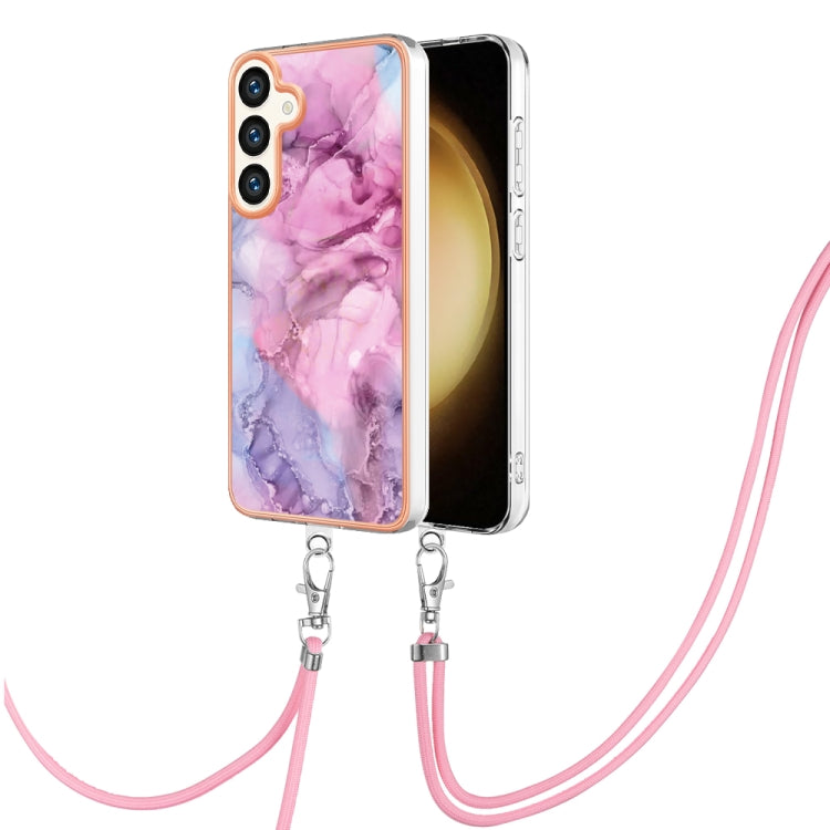 Electroplating Marble Dual-side IMD Phone Case with Lanyard