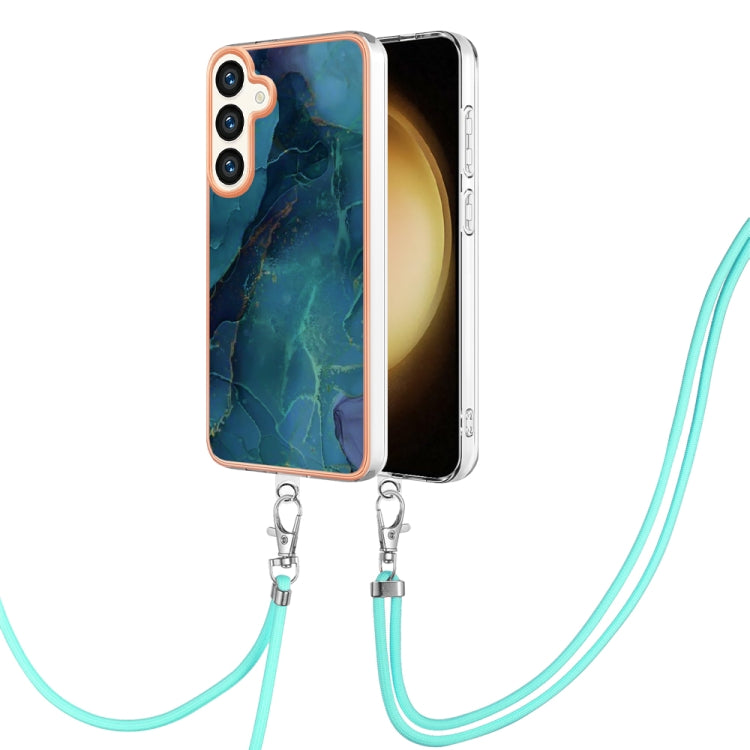 Electroplating Marble Dual-side IMD Phone Case with Lanyard