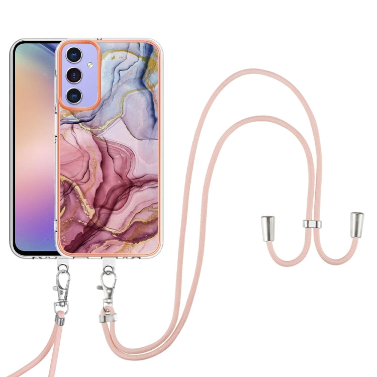 Electroplating Marble Dual-side IMD Phone Case with Lanyard