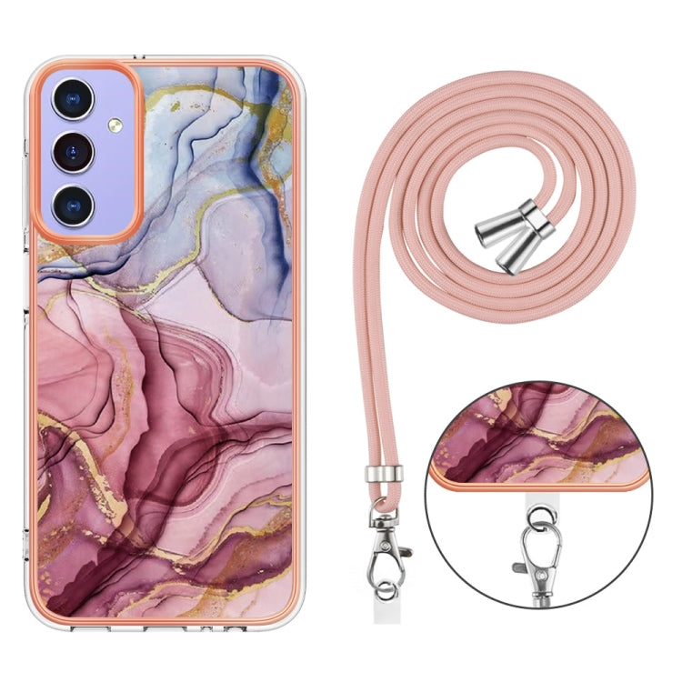 Electroplating Marble Dual-side IMD Phone Case with Lanyard