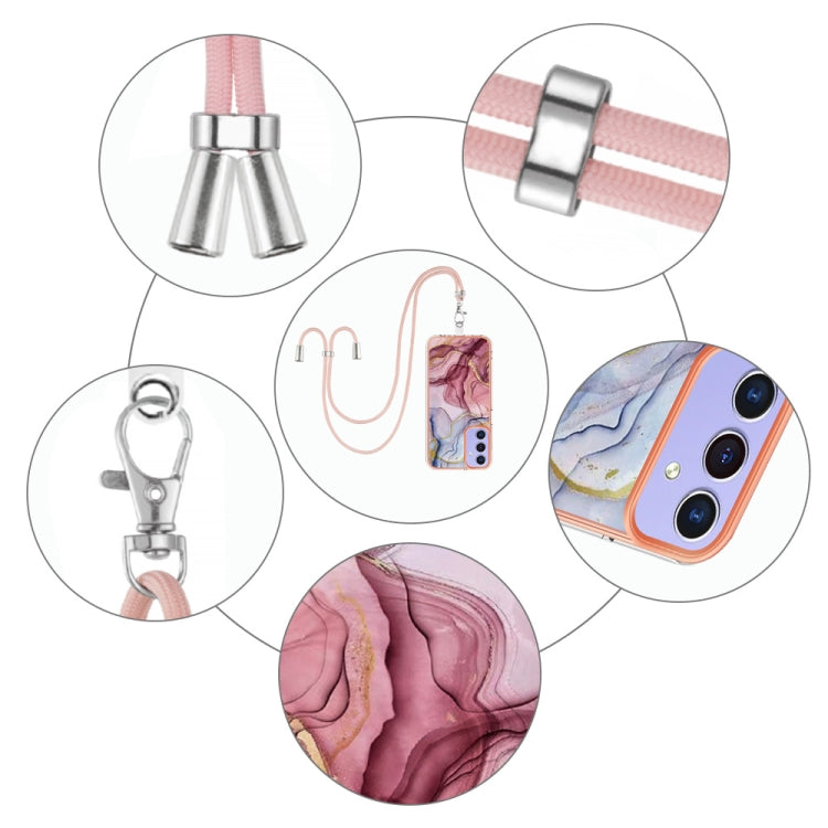 Electroplating Marble Dual-side IMD Phone Case with Lanyard