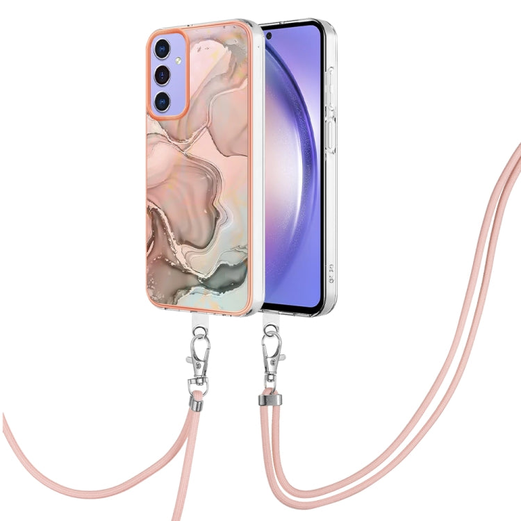 Electroplating Marble Dual-side IMD Phone Case with Lanyard
