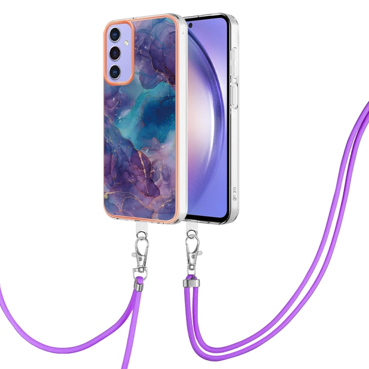 Electroplating Marble Dual-side IMD Phone Case with Lanyard
