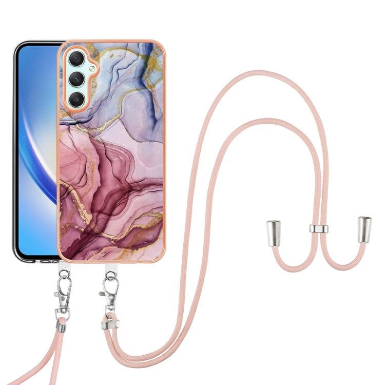 Electroplating Marble Dual-side IMD Phone Case with Lanyard