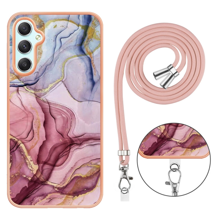 Electroplating Marble Dual-side IMD Phone Case with Lanyard