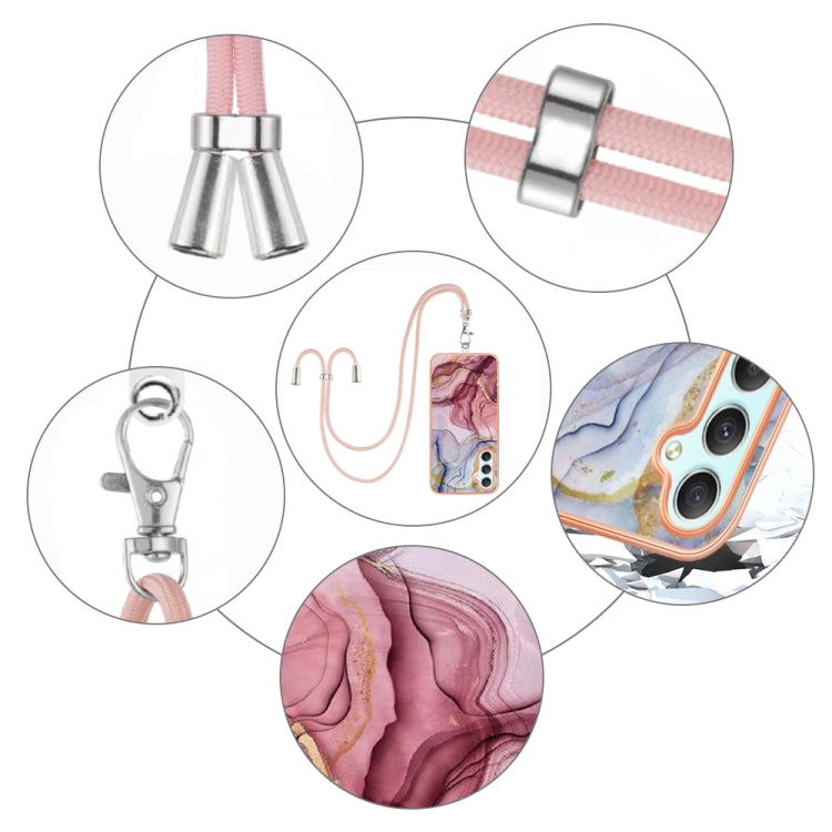 Electroplating Marble Dual-side IMD Phone Case with Lanyard