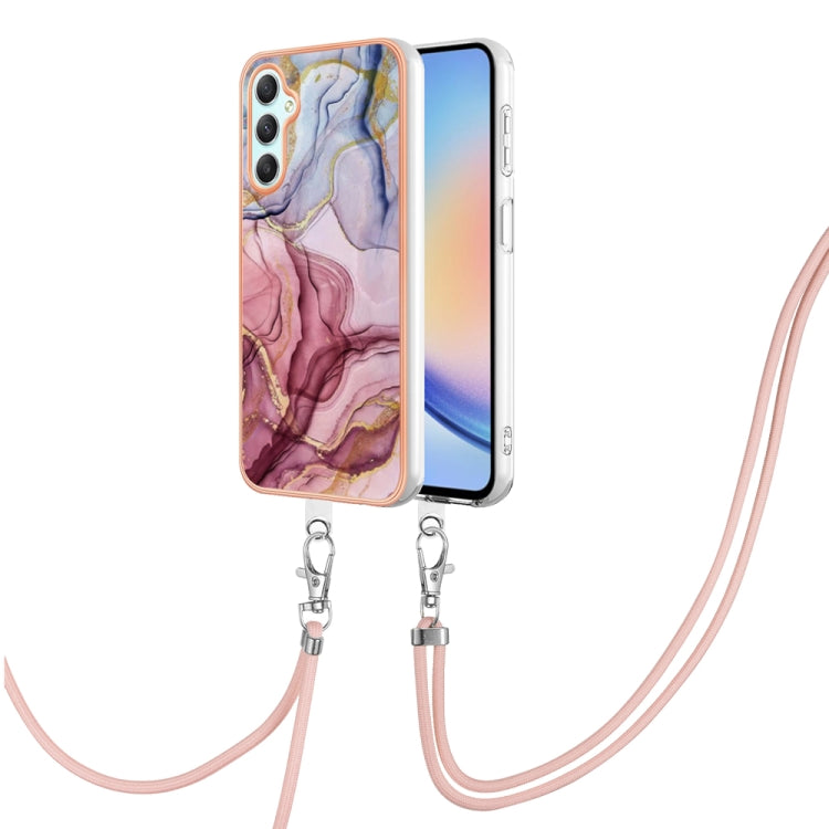 Electroplating Marble Dual-side IMD Phone Case with Lanyard
