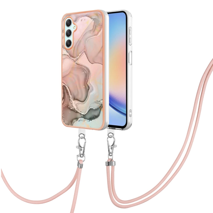 Electroplating Marble Dual-side IMD Phone Case with Lanyard