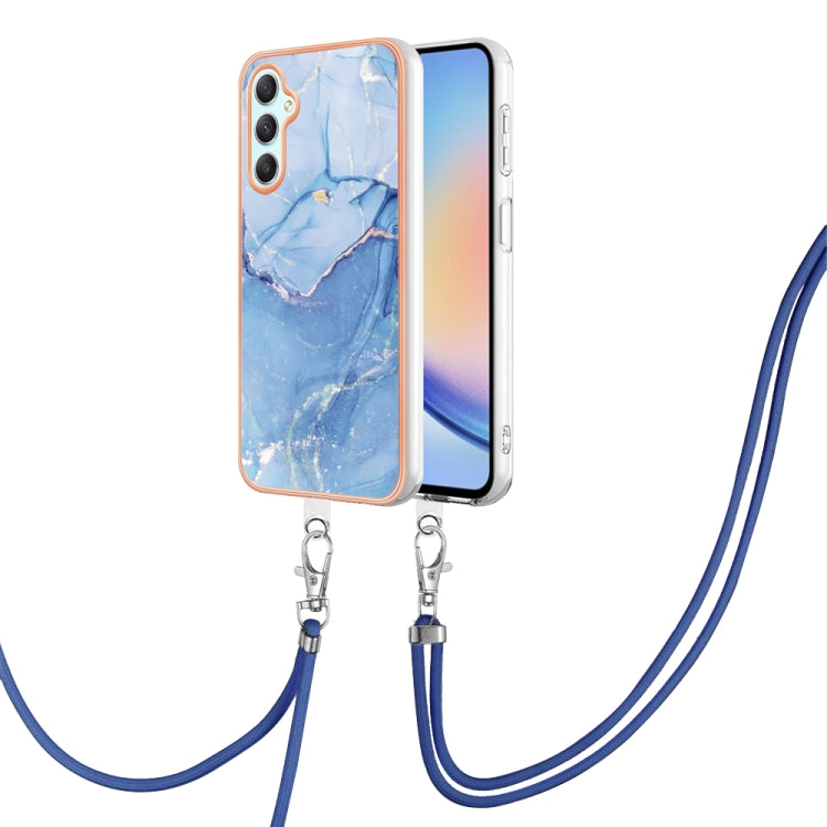 Electroplating Marble Dual-side IMD Phone Case with Lanyard