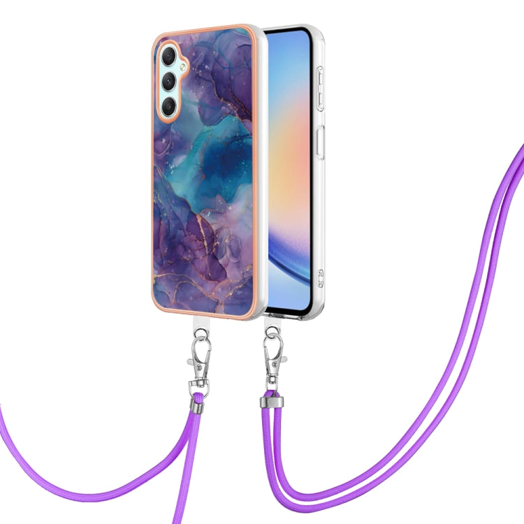 Electroplating Marble Dual-side IMD Phone Case with Lanyard