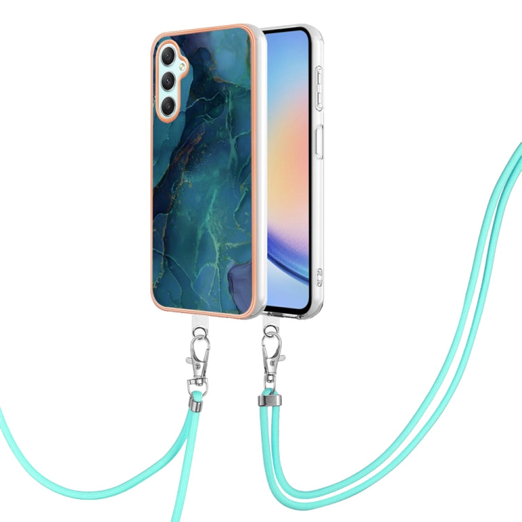 Electroplating Marble Dual-side IMD Phone Case with Lanyard